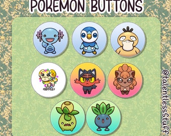 Pokemon Badge Button Pins