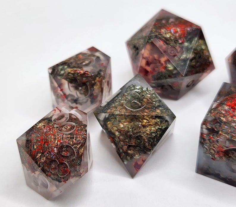 Cinder Drake Dice Set Etsy