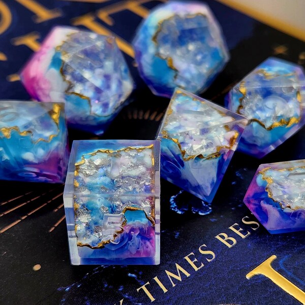 Shimmering Moonstone Dice Set