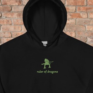 BEARDED DRAGON EMBROIDERED Unisex Hoodie, Reptile lover hoodie, gift for lizard lover, pullover lizard sweatshirt, gift for reptile owner