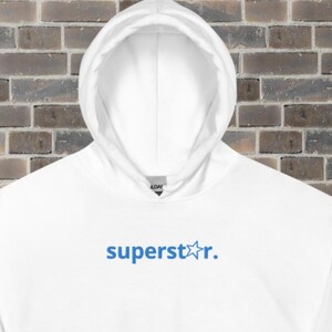 STAR EMBROIDERED hoodie, hoodie with superstar graphic, star sweatshirt, embroidered star on fleece sweatshirt, hoodie embroidery
