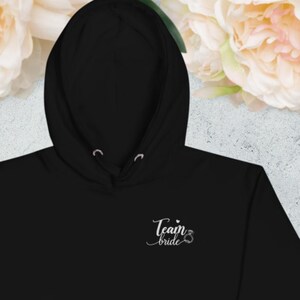 TEAM BRIDE Unisex Hoodie, bridal party sweatshirt, fleece for bachelorette party, hen party bride squad hoodie