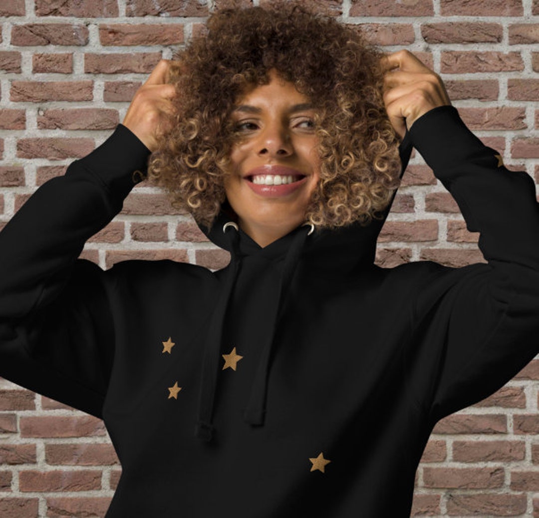 STAR EMBROIDERED Unisex Hoodie, PULLOVER Hoodie With Stars on