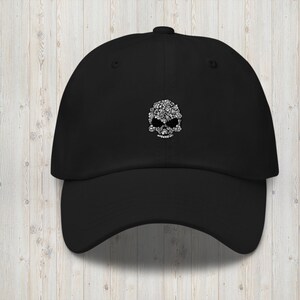 SKULL BASEBALL DAD Hat, embroidered skull baseball hat, 6 panel adjustable strap dad hat, gift for her, baseball hat with skull