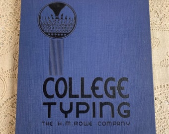 1936 College Typing Vintage Book for Collage or Junk Journal