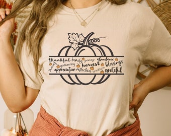 Pumpkin Harvest T-Shirt: Thankful Fall Graphic Tee