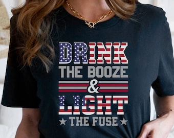 July 4th Shirt Independence Day T-Shirt Gift Funny Patriotic T Shirt 4th of July Tee for Women and Men Fireworks Shirt American Pride Tee
