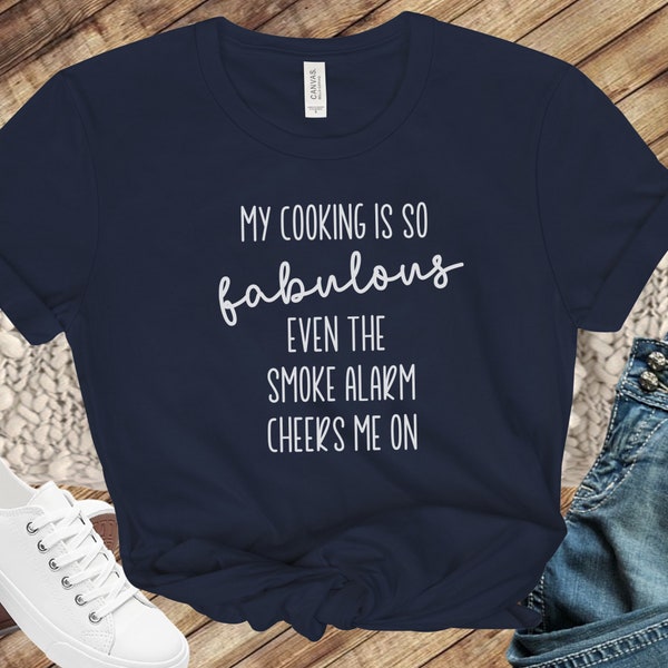 Funny Cooks T-Shirt, Challenged Cook's Tee, Funny T-Shirt Gift, New Wife Shirt, Funny Bridal T-Shirt Gift, Not into cooking Tee