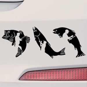 Fishing Decal/Bumper Sticker/Car Sticker/Fishing Gift/Gifts For People Who Like Fishing. 7x3 Sticker For Car/Indoor/Outdoor Sticker/F1