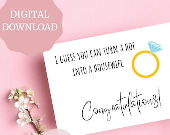 Funny Wedding Card, Bridal Shower, Engagement Card, Wedding Congratulations Gift, Best Friend Getting Married, Printable Card
