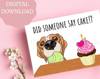 Druckbare Geburtstagskarte von Hund, Hund Geburtstagskarte, lustige Hunde Geburtstagskarte, digitale Geburtstagskarte, DRUCKBARE Karte