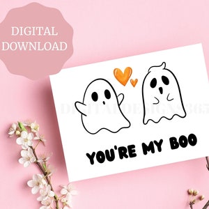 Halloween Card, Cute Card for him, Funny Halloween Card, Card for boyfriend, Pumpkin card, Card, PRINTABLE Card