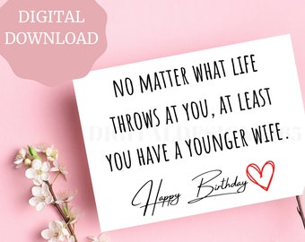 Funny Birthday Card For Him, Boyfriend, Husband, 40th Gift For Husband, PRINTABLE, Funny Printable Birthday Card