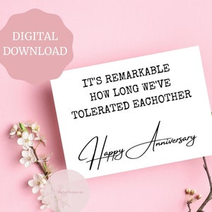 Funny Anniversary Card, Funny Anniversary Card for Him or Her, Couple, Anniversary, Printable card, Digital Download