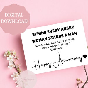 Funny Anniversary Card, Funny Anniversary Card for Him, Couple, Anniversary, Printable card, Digital Download