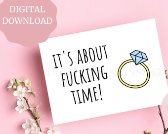 Funny Wedding Card, Bridal Shower, Engagement Card, Wedding Congratulations Gift, Best Friend Getting Married, Printable Card