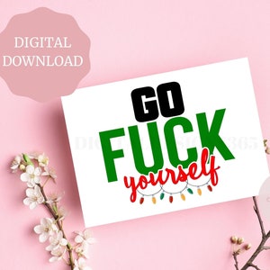 Rude Christmas Card, Adult Humor Card, Funny Christmas Card, PRINTABLE card, Dirty Christmas Card