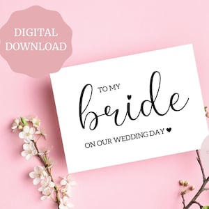Para minha noiva no cartão do dia do casamento, cartão do noivo, cartão de casamento, cartão do dia do casamento do marido, cartão para impressão