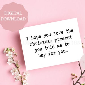 Printable Christmas Card, Adult Humor Card, Funny Christmas Card, Rude Christmas Card, Print at home card