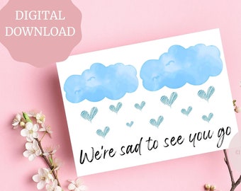 PRINTABLE Farewell card, Retirement Gift, Cute Retirement Card, Card for coworker, Printable Retirement Card, Digital Card Download
