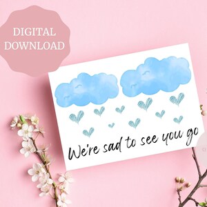 Tarjeta de despedida IMPRIMIBLE, Regalo de jubilación, Tarjeta de jubilación linda, Tarjeta para compañero de trabajo, Tarjeta de jubilación imprimible, Descarga de tarjeta digital