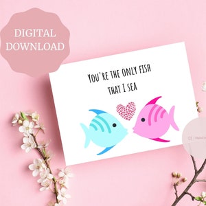 Cartão imprimível, cartão de aniversário para namorado/marido, cartão de aniversário engraçado, feliz aniversário, cartões de aniversário, cartão de peixe