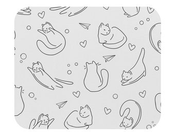 Cat Mousepad, Cat pattern mousepad, Cat desk décor, Cat Desk Accessories, Mousepad for work, Cat lover gift