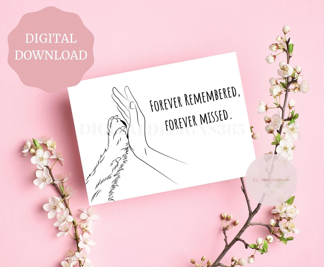 Loss of a Pet Sympathy Card, PRINTABLE, INSTANT DOWNLOAD, Remembering a ...