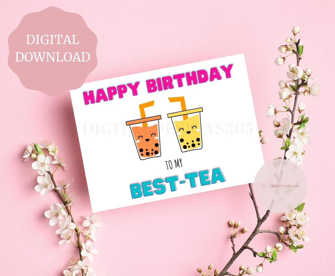 Bestfriend Birthday Card PRINTABLE, Printable Birthday Card, Happy ...