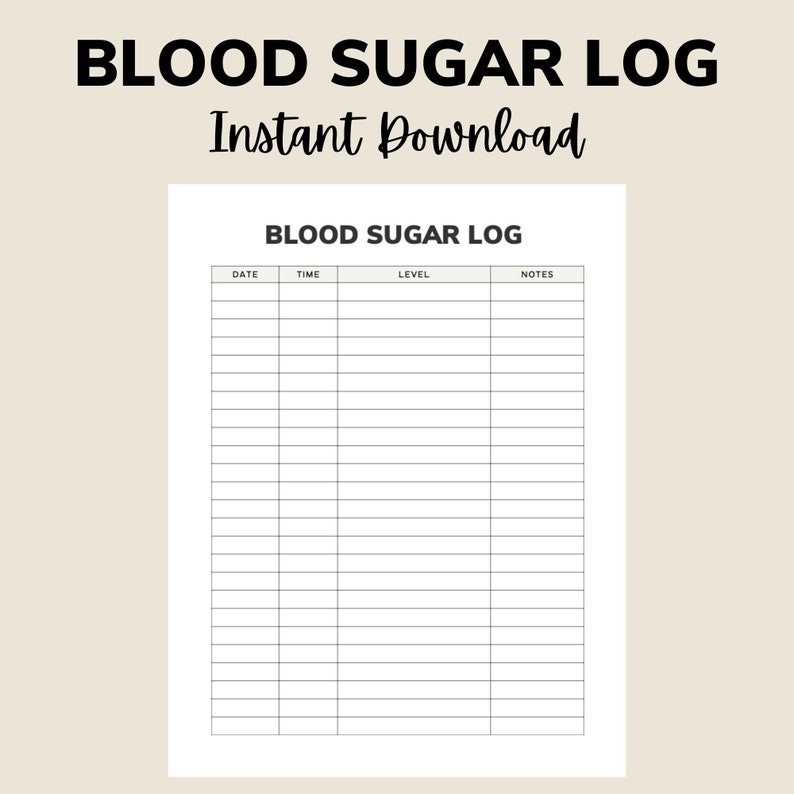 Blood Sugar Log Printable Blood Sugar Tracker Printable Blood Glucose Blood Sugar Log Printable Blood Sugar Tracker Printable Blood Glucose