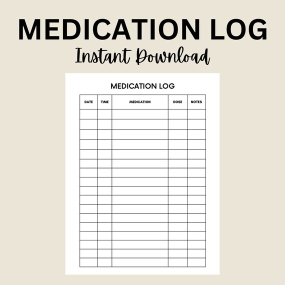 Medication Log Printable Medication Tracker Medication Chart Daily Medication Log Report Schedule Medication List Template Planner PDF - Etsy Medication Log Printable Medication Tracker Medication Chart Daily Medication Log Report Schedule Medication List Template Planner PDF - Etsy
