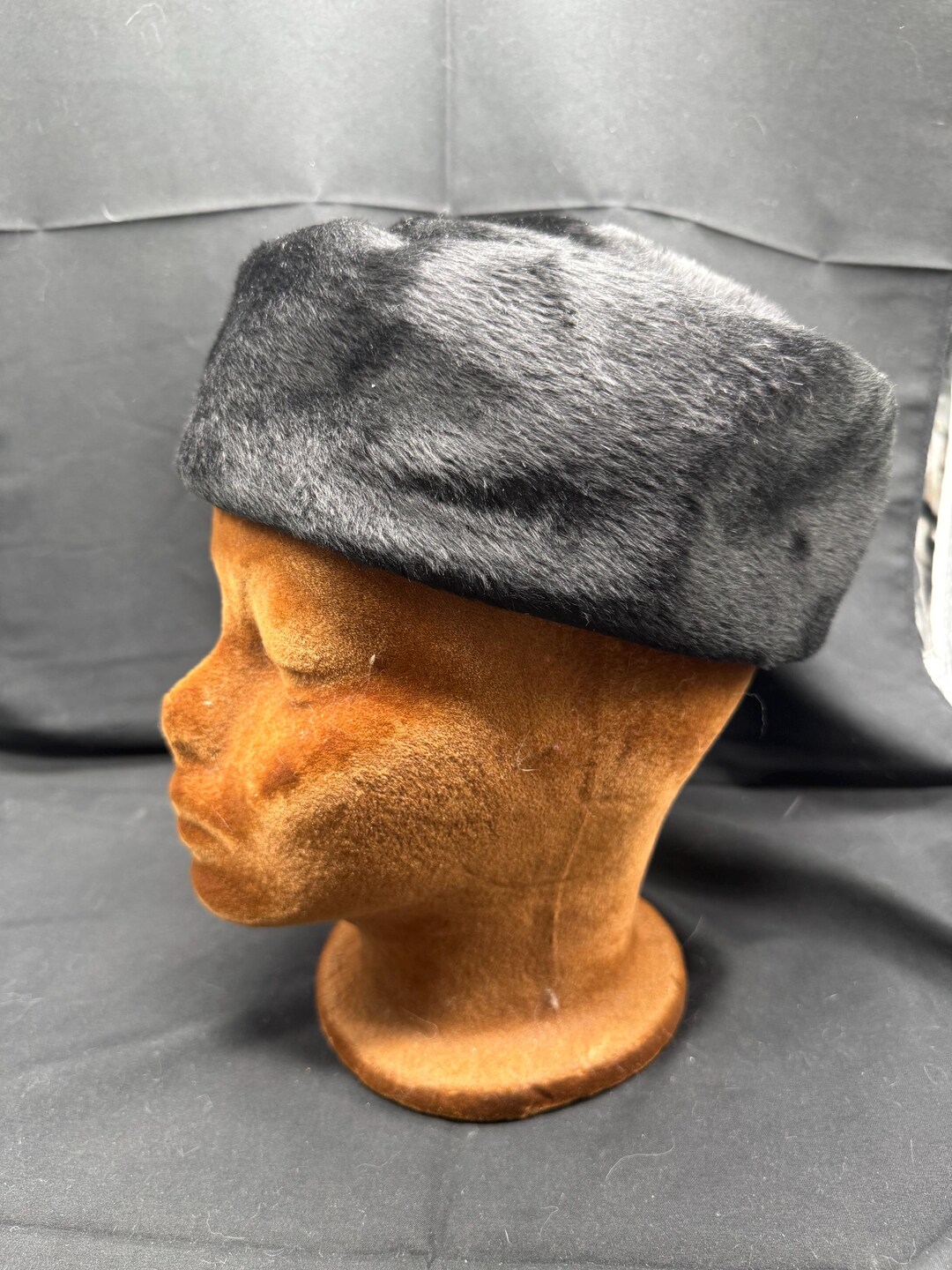 Stunning ? Vintage Christian Dior Miss Dior Hat ? Black Fur Bow w/ Original Box Rare Vintage Miss Dior Black Fur Hat with Ribbon created by  main image 2