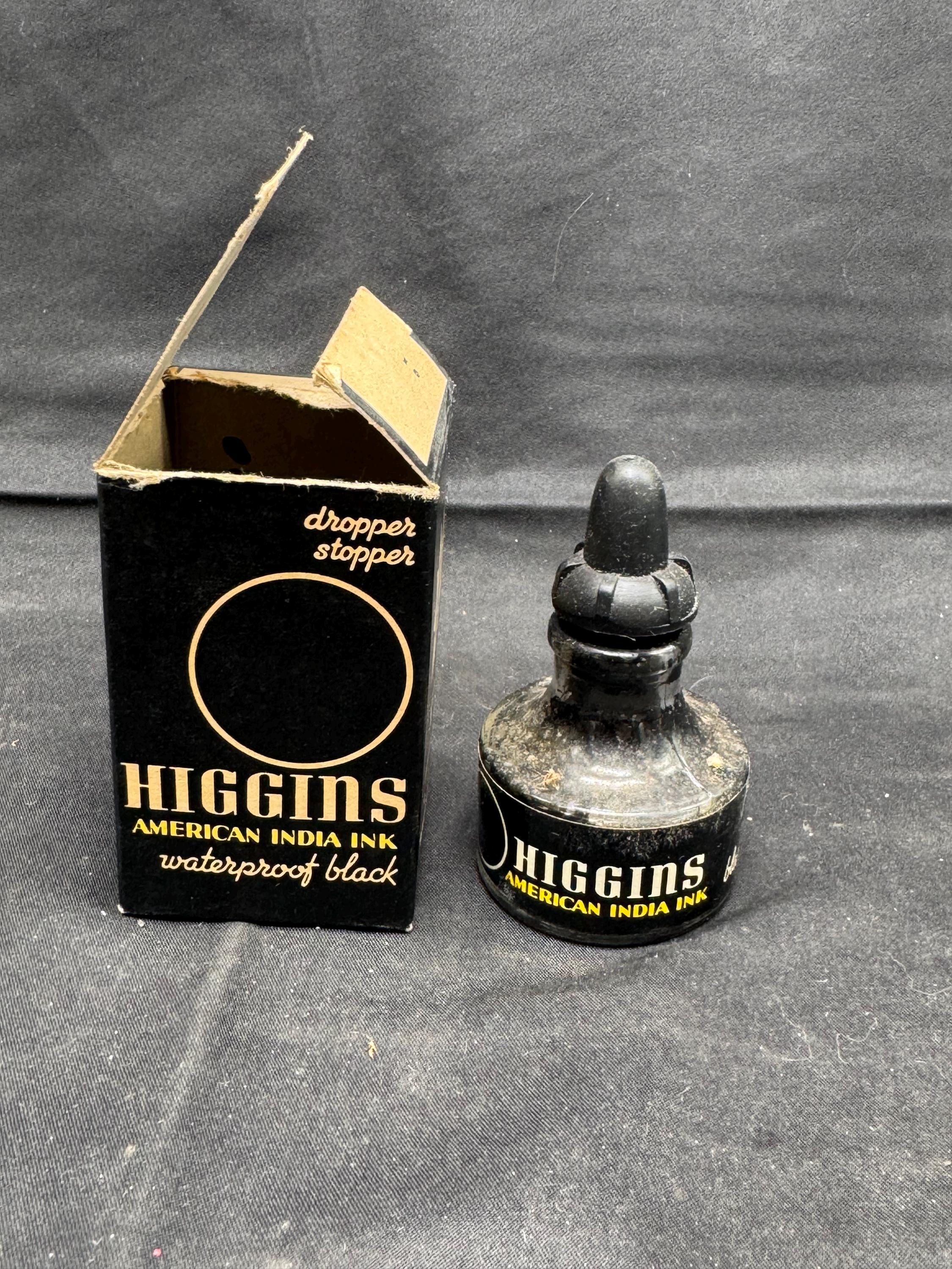 Vintage Higgins Drawing Ink Bottle - Etsy