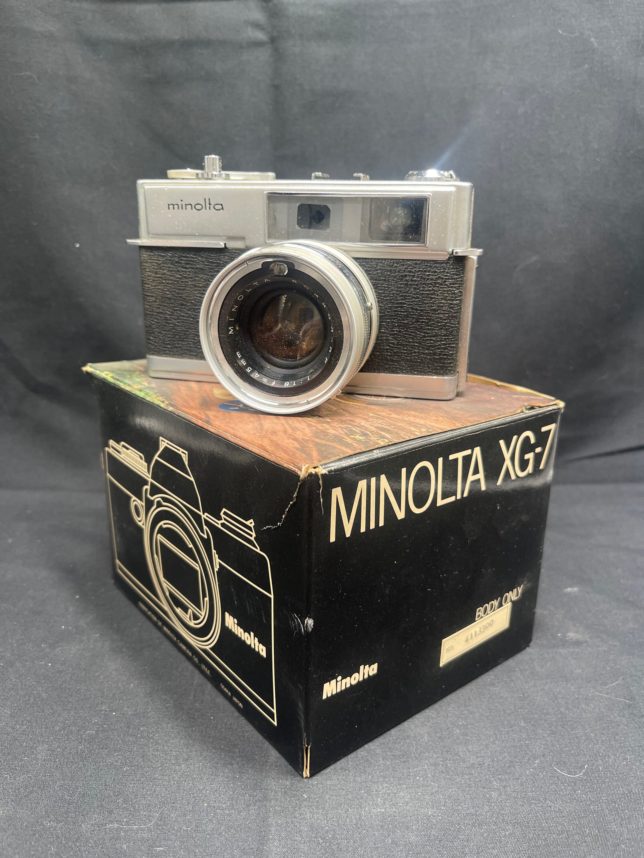Vintage Minolta XG-7 Hi-matic Camera With 45mm Lens, Kako 818