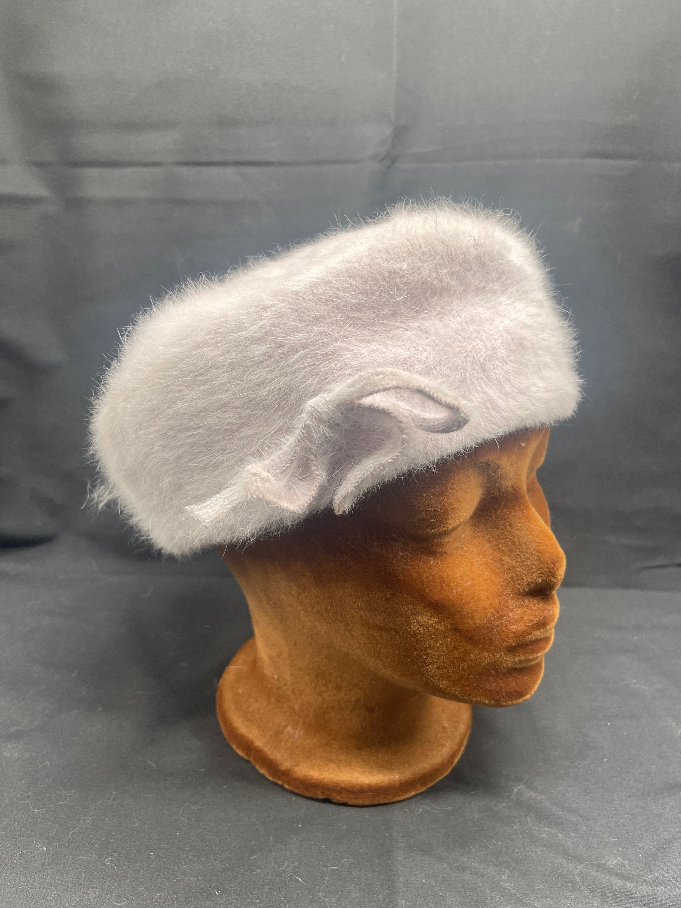 Vintage Italian Grey Angora Hat - Etsy display picture 2