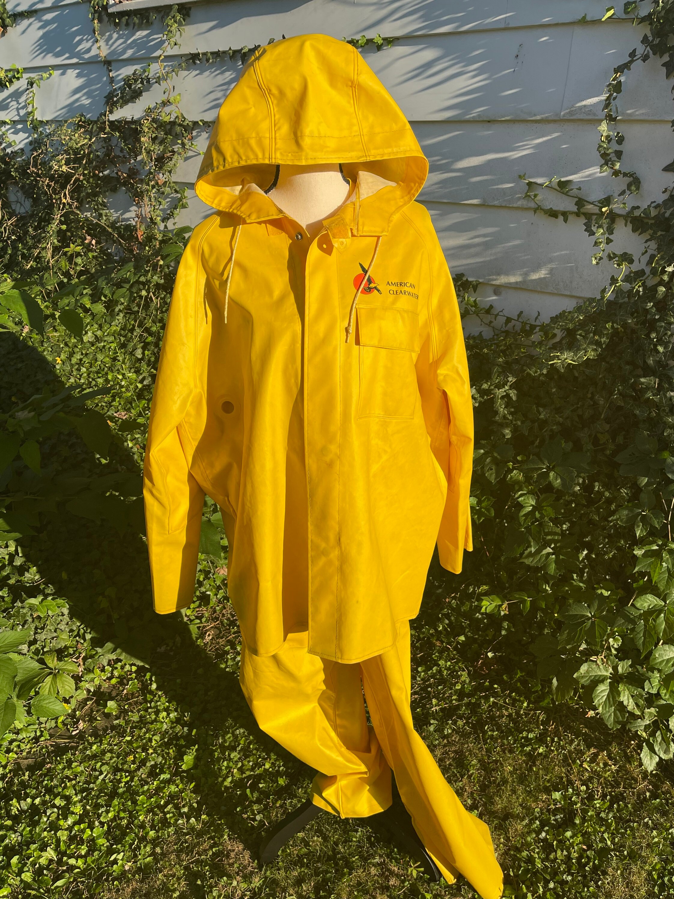 Vintage Yellow American Clearwater Double Reinforced Rain Suit pic