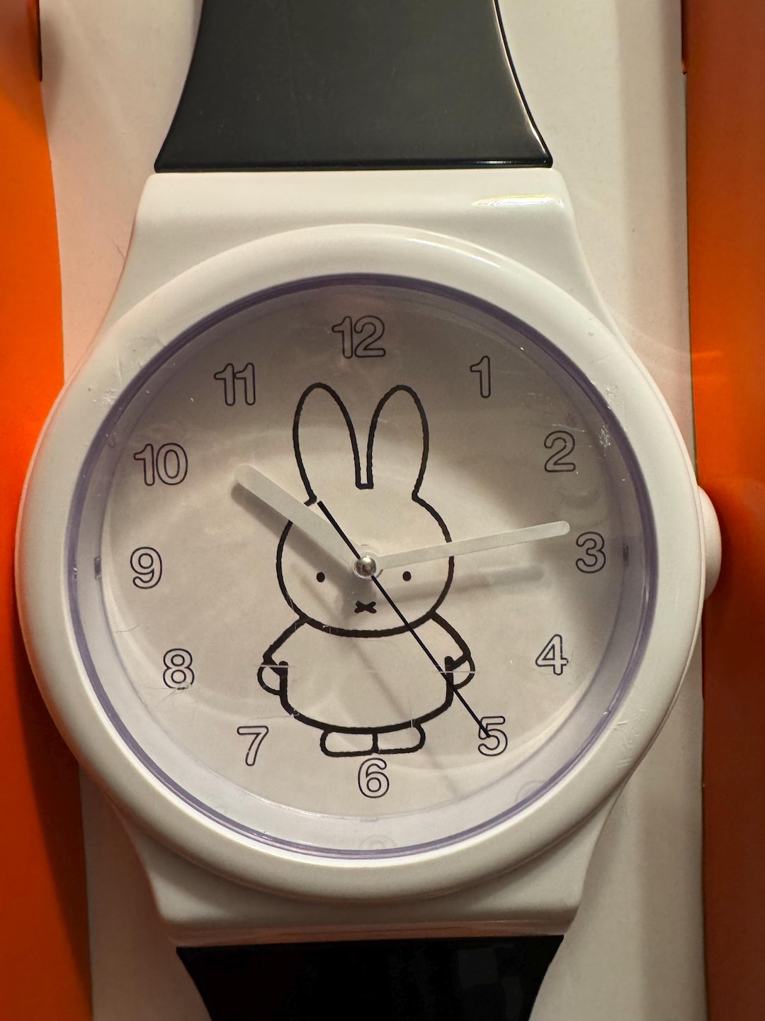 Miffy Wall Clock Watch Shape Large Yellow Orange 35 Inch New in