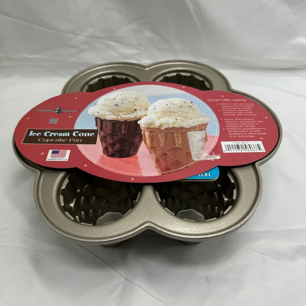 Nordic Ware Ice Cream Cone Cupcake Pan Mold,  Cast Aluminum, Commercial Duty