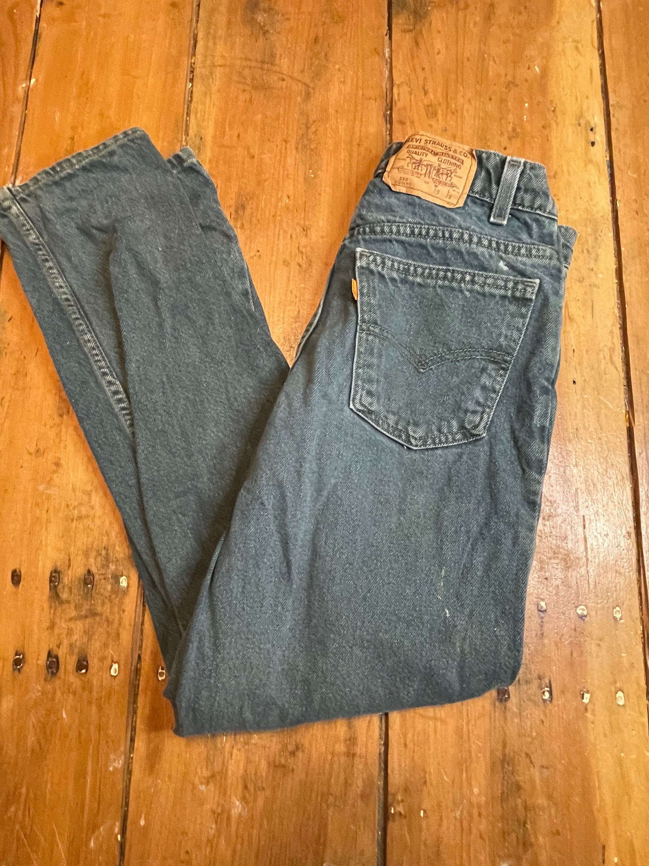 Ultra rare Vintage Levi’s Blank Orange Tab 550 Student Jeans Size 29 waist 28 length.