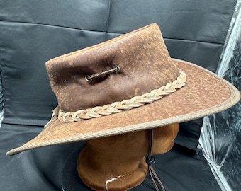 Vintage Barmah Squashy Hat-in-a-bag Kangaroo Leather Size  display picture 1