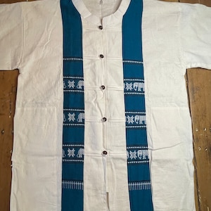 Vintage Linnen Short-Sleeve Embroidered Guayabera