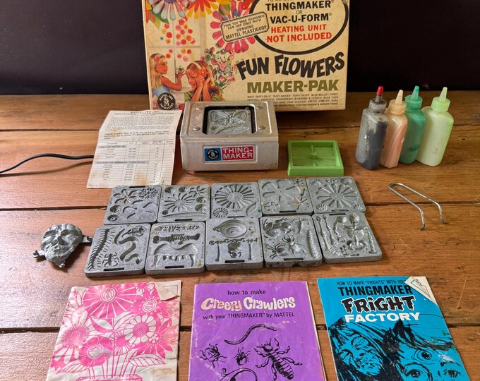 The Thing Machine Vintage 1966 Mattel Thingmaker Working With 3 Sets of Molds and ...