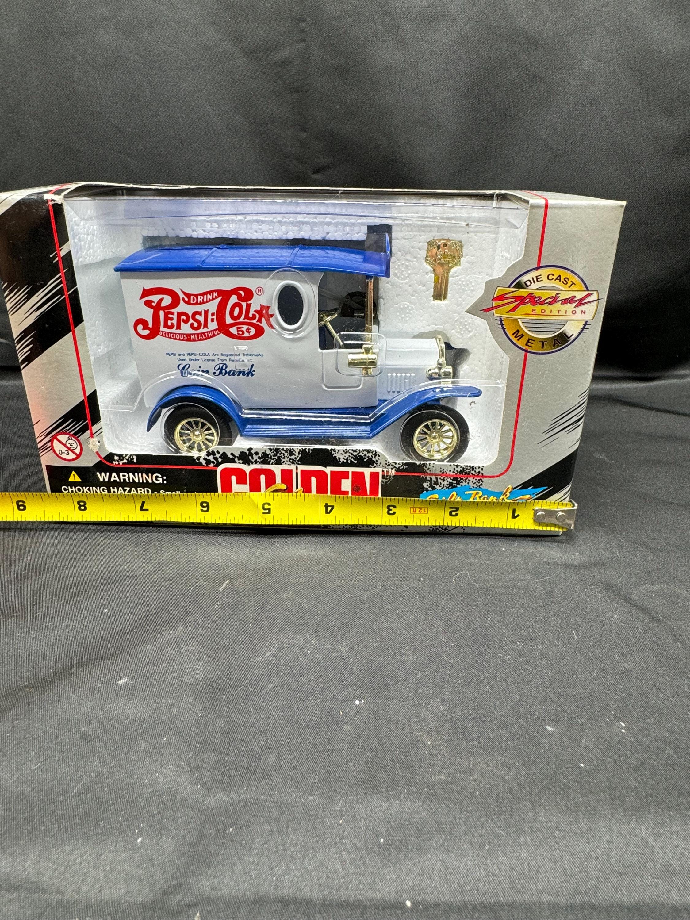 Vintage 1996 Golden Wheel Die Cast Locking Blue Roof Pepsi