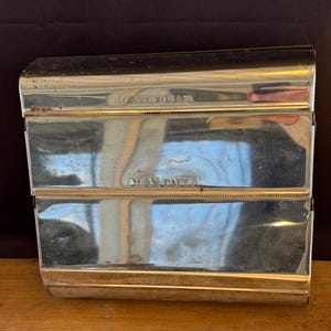 Vintage 1950's Garner Wall Mount Chrome Metal Cozinha Papel Toalha Saran Wrap Dispensador De Folha De Alumínio, Feito Nos EUA