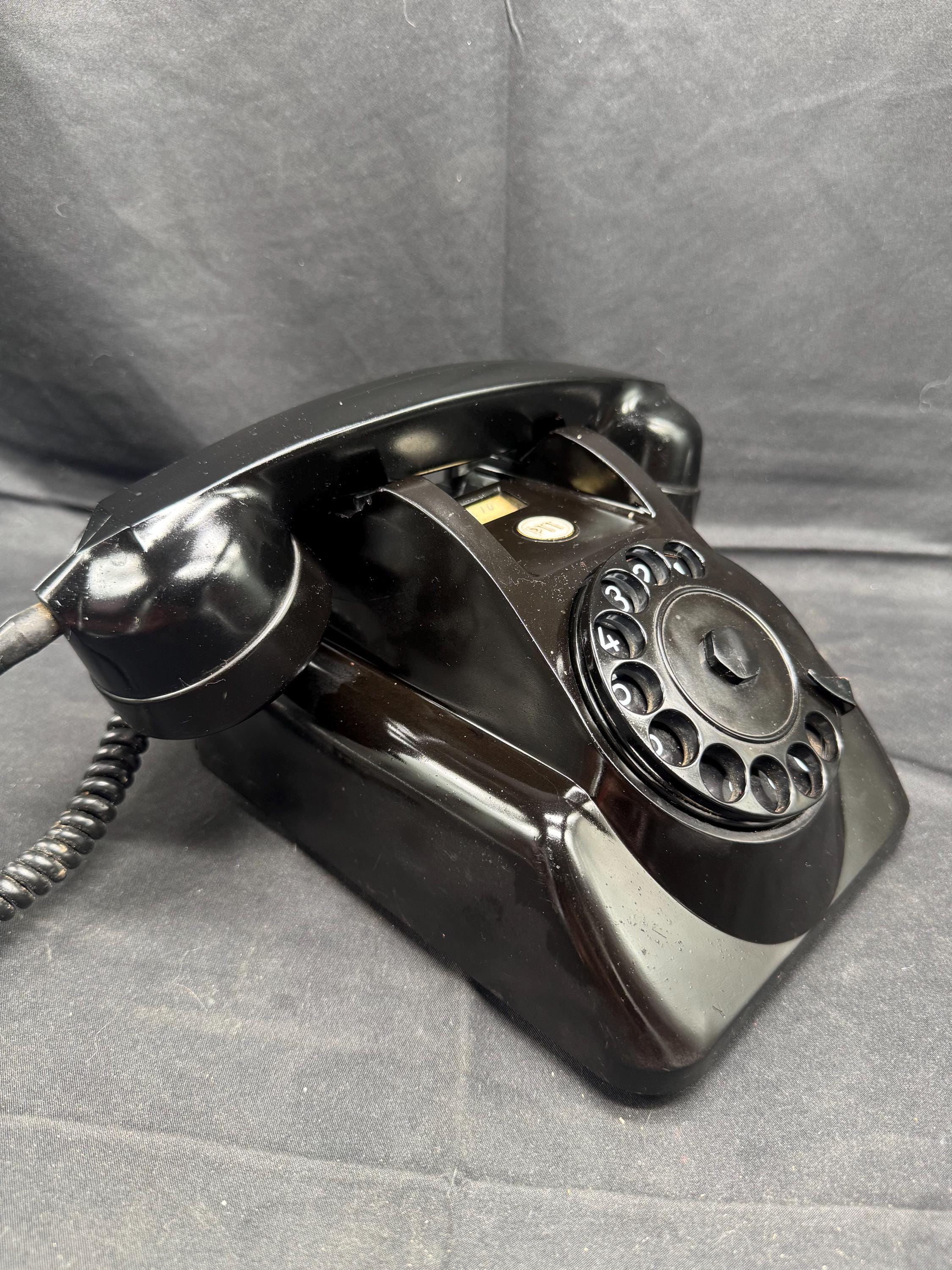 Vintage 1965 PTT Black Rotary Dial Desk Phone Telephone - Etsy