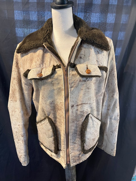 Vintage Cooper Suede Jacket Zipper Palomino Leathe