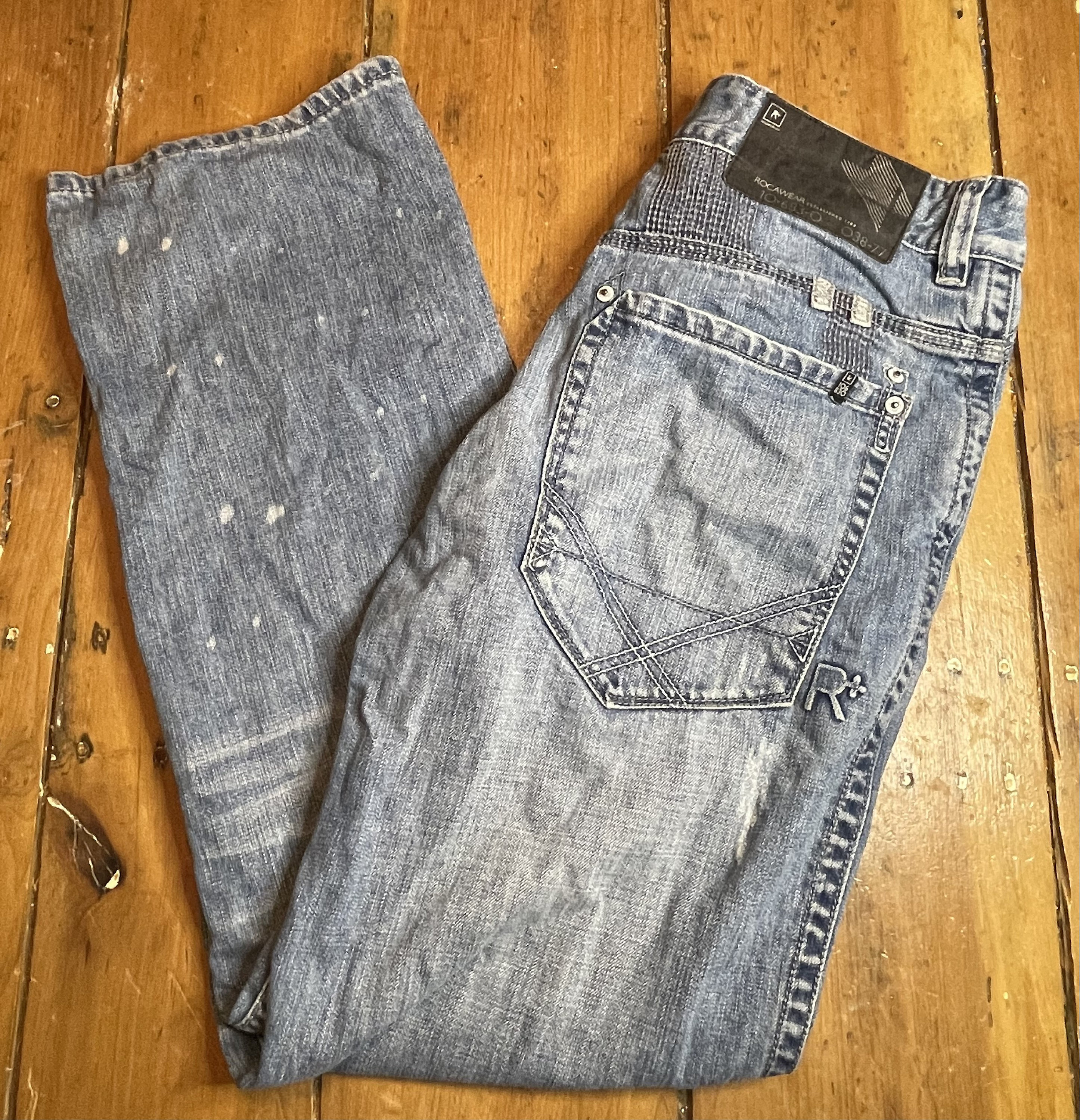 Vintage 1999 Rocawear Men's Jeans Straight Fit 34x32 Distressed