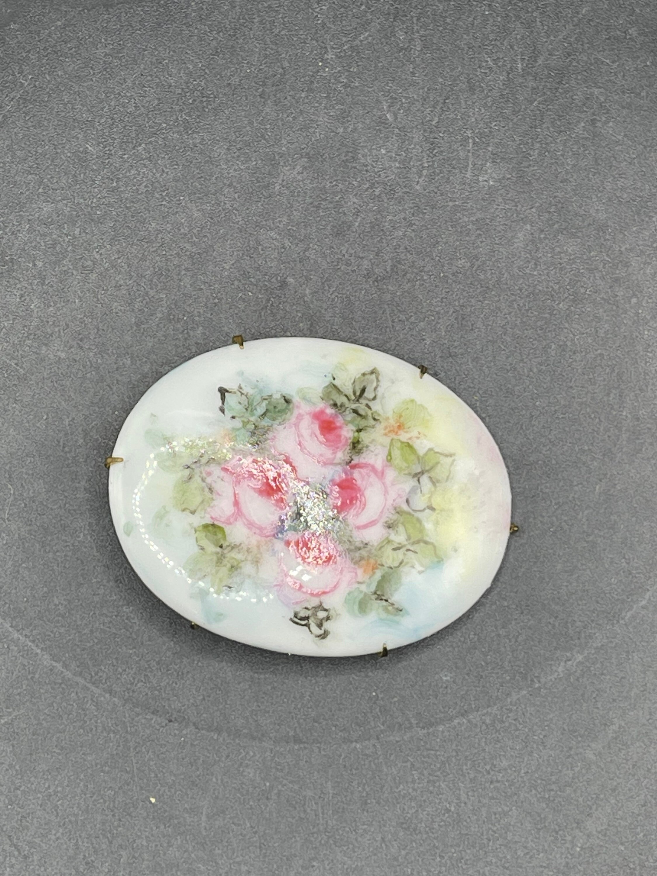Superbe Broche Art Déco Une Fleur Tournesol Cristal CZ Bleu Marine
