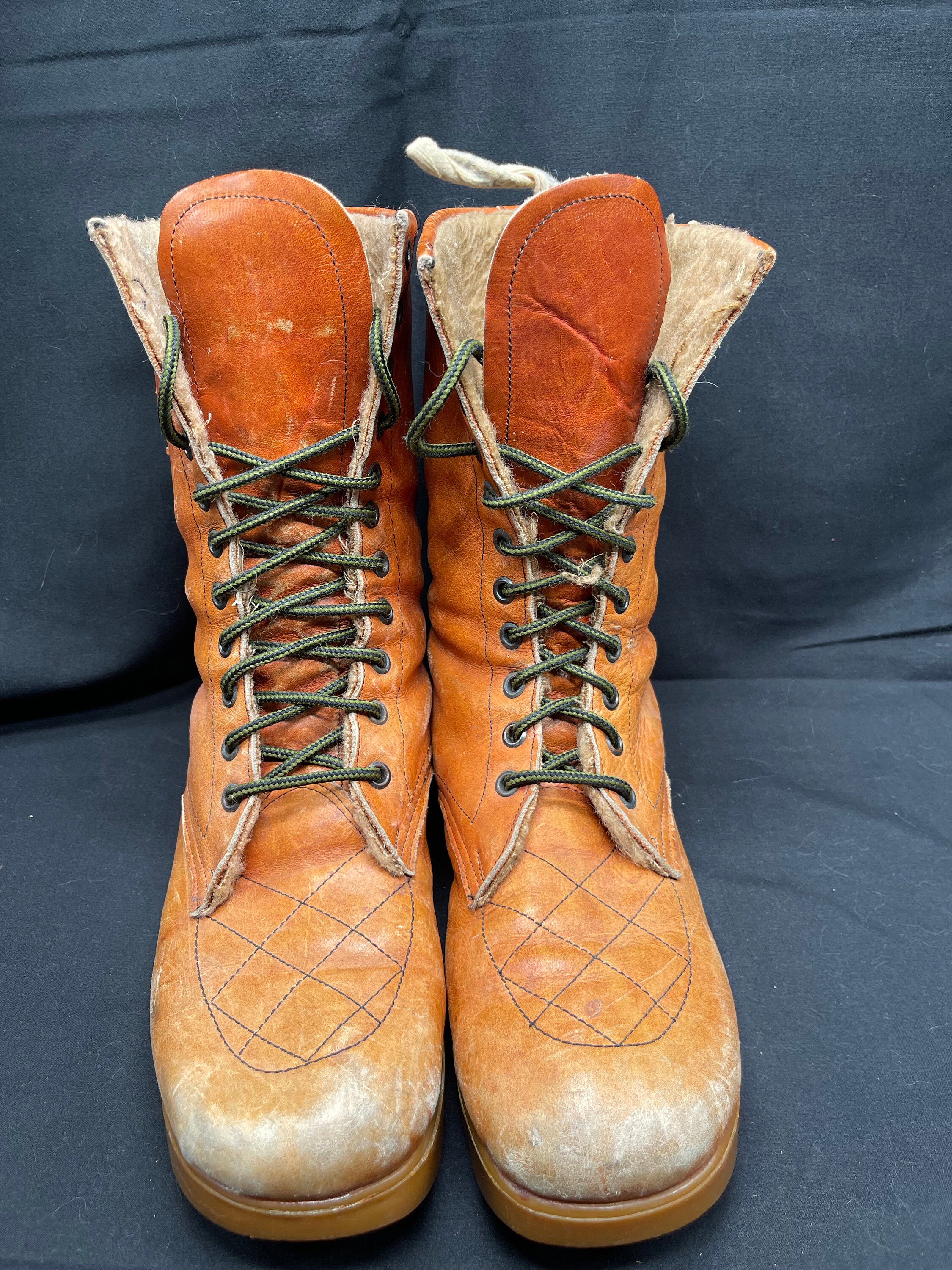 Vintage Brown Leather Romanian Combat Boots Estimated Size  display picture 3