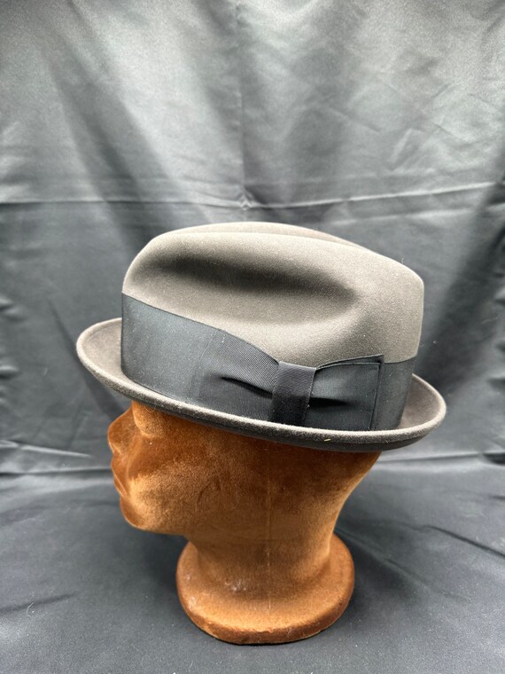 Vintage Grey Wool Dobb's Fifth Ave Fedora Hat siz… - image 3